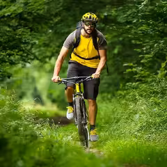 a man riding a bicycle