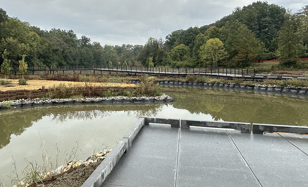 View of the new boardwalk at Sharon Lake