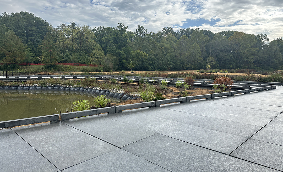 View of the new boardwalk at Sharon Lake