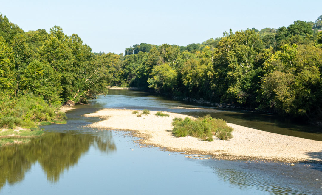 a river with trees around it