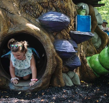 a girl in a tunnel