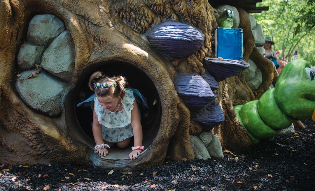 a girl in a tunnel
